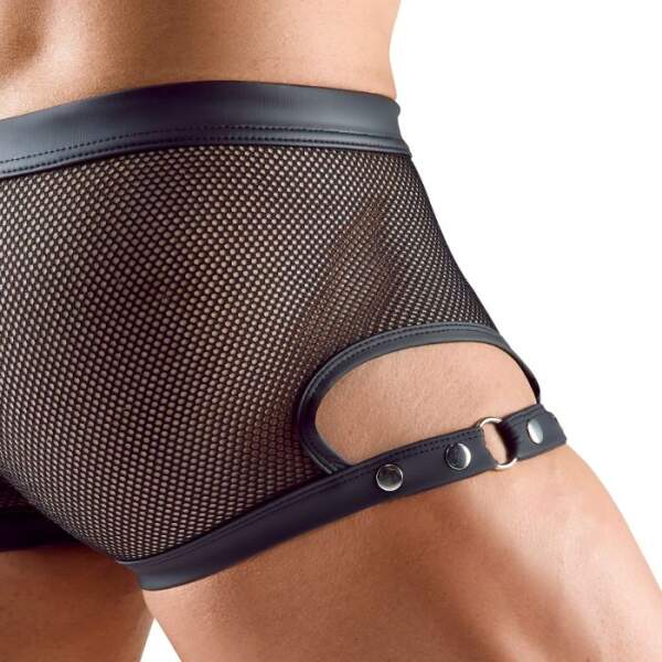 Svenjoyment Underwear - Short - Studs op Gulp - Visnet - Wetlook - Zwart - Afbeelding 4