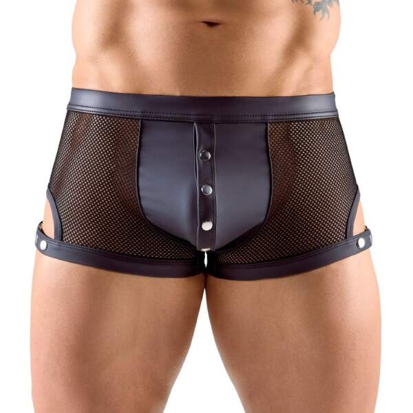 Svenjoyment Underwear - Short - Studs op Gulp - Visnet - Wetlook - Zwart