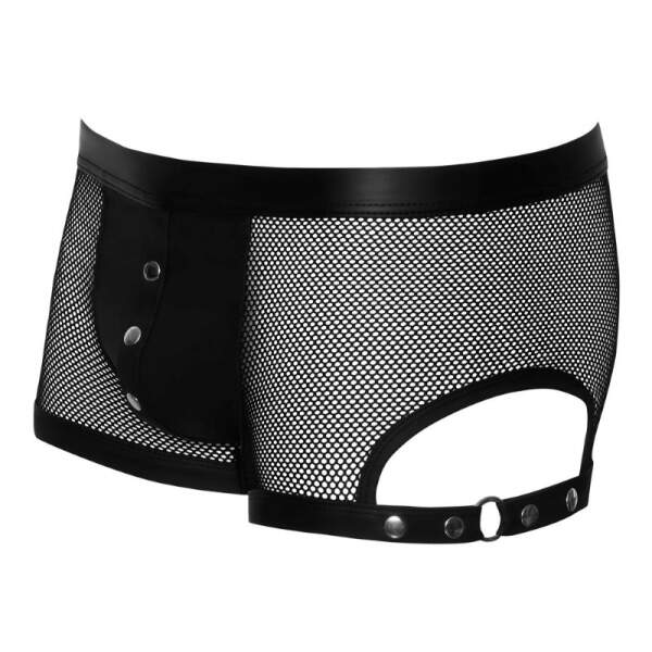 Svenjoyment Underwear - Short - Studs op Gulp - Visnet - Wetlook - Zwart - Afbeelding 6