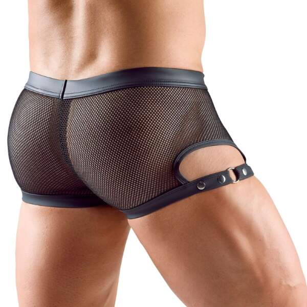 Svenjoyment Underwear - Short - Studs op Gulp - Visnet - Wetlook - Zwart - Afbeelding 5