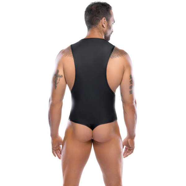 Svenjoyment Underwear - Stringbody - Rits in Kruis - Mat Wetlook - Zwart - Afbeelding 2