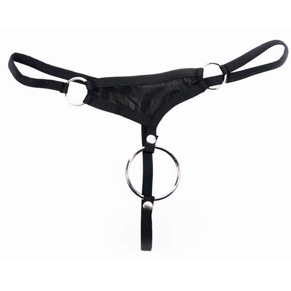Svenjoyment Underwear - String Showmaster - met Afneembare Cockring - Zwart - Afbeelding 3