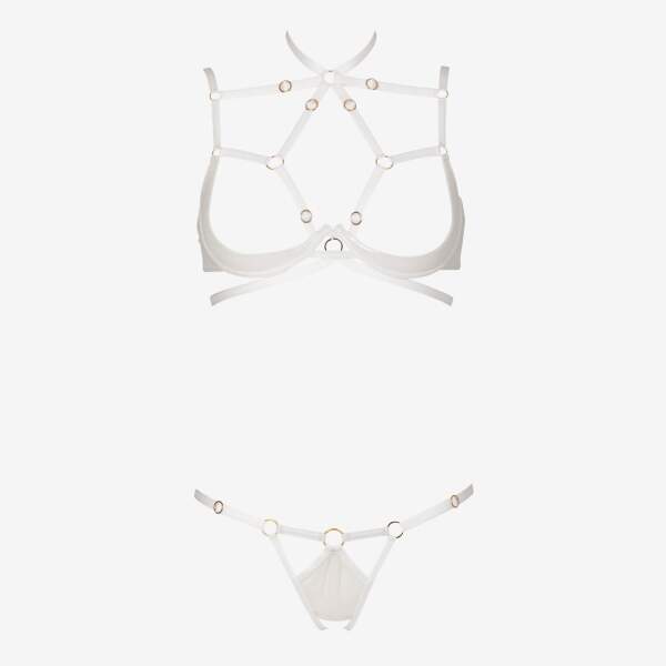Impudique by Charlotte Catanzaro - Tabatha String - Open Kruis - Verstelbare Straps - Wit - Afbeelding 3