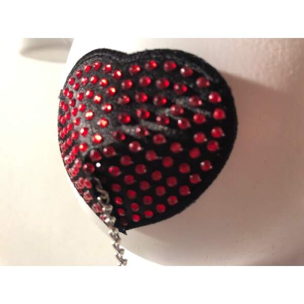 Tepelplakker Hart Rood met Ketting - Afbeelding 4