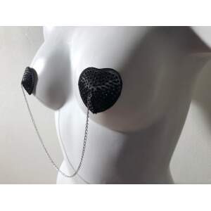 Tepelplakker Hart Zwart met Ketting