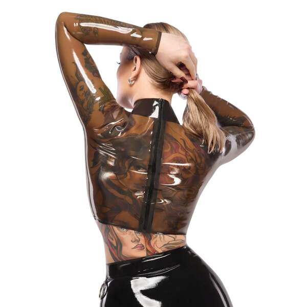 The Latex Collection - Top - Lange Mouw - Semi Transparant - Latex - Afbeelding 5