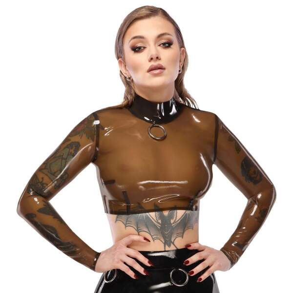 The Latex Collection - Top - Lange Mouw - Semi Transparant - Latex - Afbeelding 2
