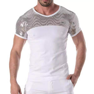 TOF PARIS - Glitter - T-Shirt - Pailletten - Wit -Zilver