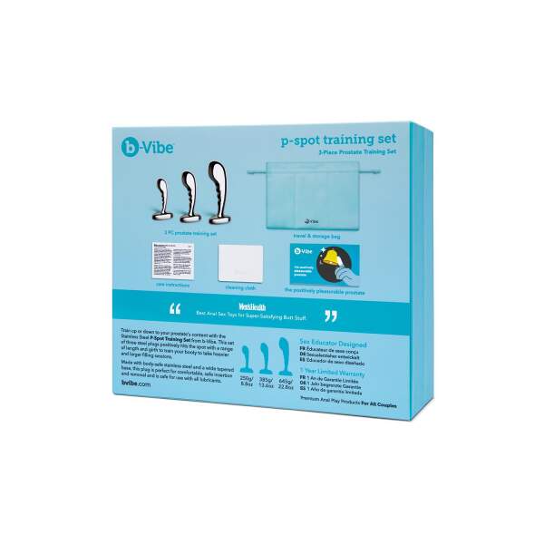 b-Vibe - Training Kit - P-Spot - 3 Butt Plugs - RVS - Afbeelding 9