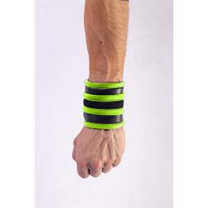 Mr. B - Pols Wallet - Zip - Neopreen - Zwart met Fluo Groen