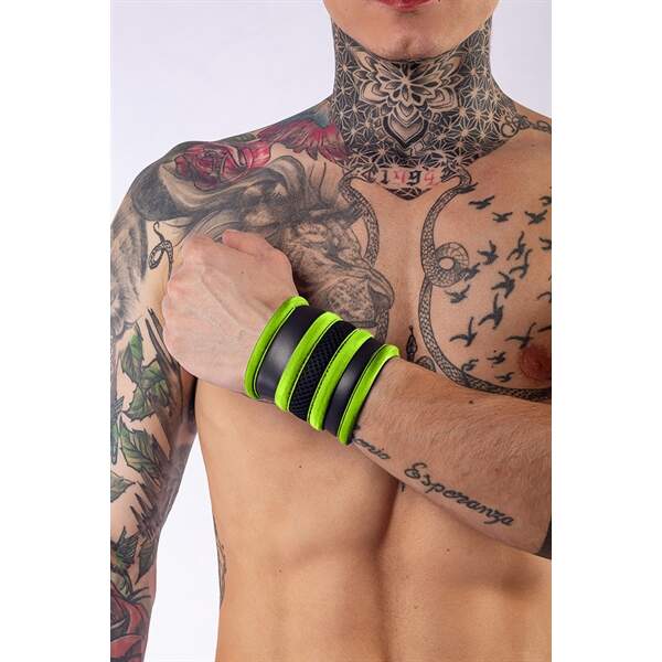 Mr. B - Pols Wallet - Zip - Neopreen - Zwart met Fluo Groen - Afbeelding 2