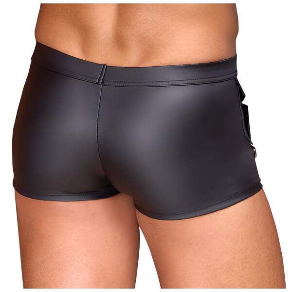 Nek - Short - Stretchy - Zakken - Studs - Wetlook - Zwart - Afbeelding 4