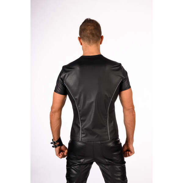 Benno von Stein - Shirt Tyraxo - Reflecterende Lijnen - PU-leer - Zwart - Afbeelding 3