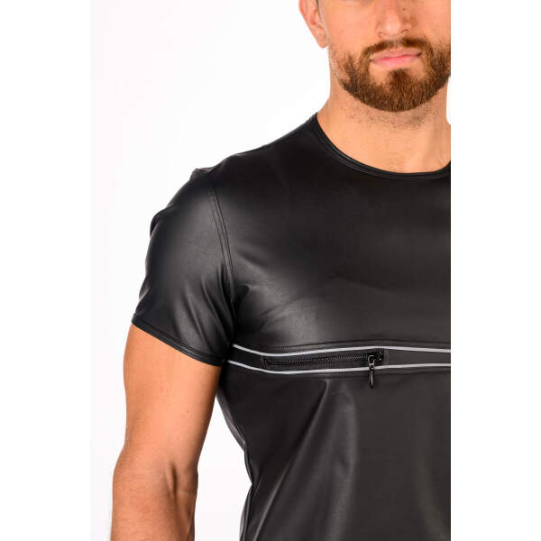 Benno von Stein - Shirt Tyraxo - Reflecterende Lijnen - PU-leer - Zwart - Afbeelding 4