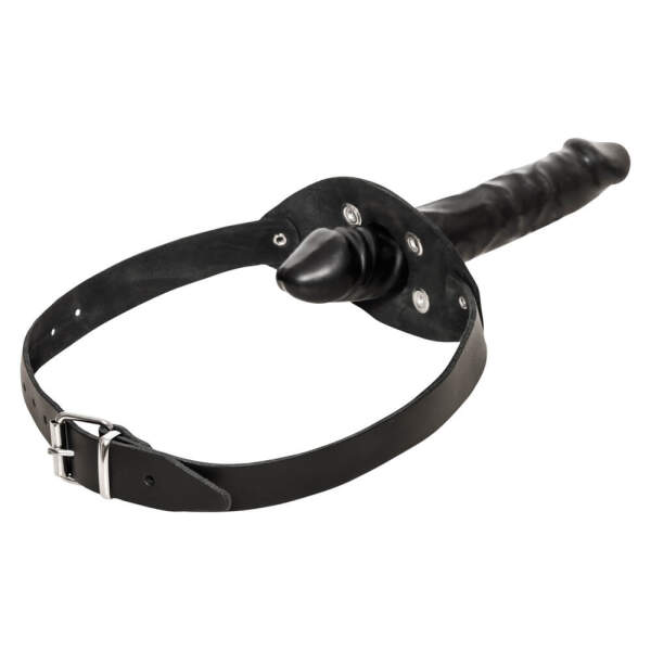 Zado - Gag - Duo Penis - Siliconen - Leren Strap - Afbeelding 4