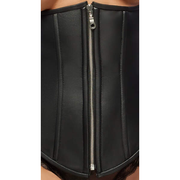 Zado - Fetish Line - Open Cup - Corset -  Echt Leer - Zwart - Afbeelding 5