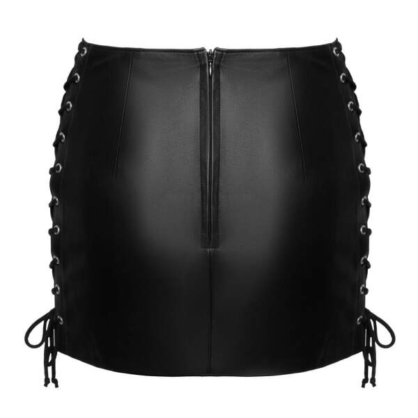 Zado - Fetish Line - Mini Rok met Veters - Echt Leer - Zwart - Afbeelding 6