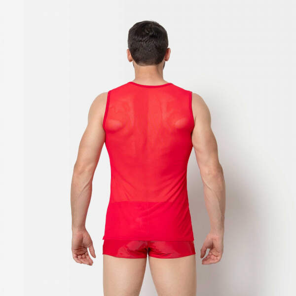 Patrice Catanzaro - Adrien Shirt - Mouwloos - Gaas - Rood - Afbeelding 2
