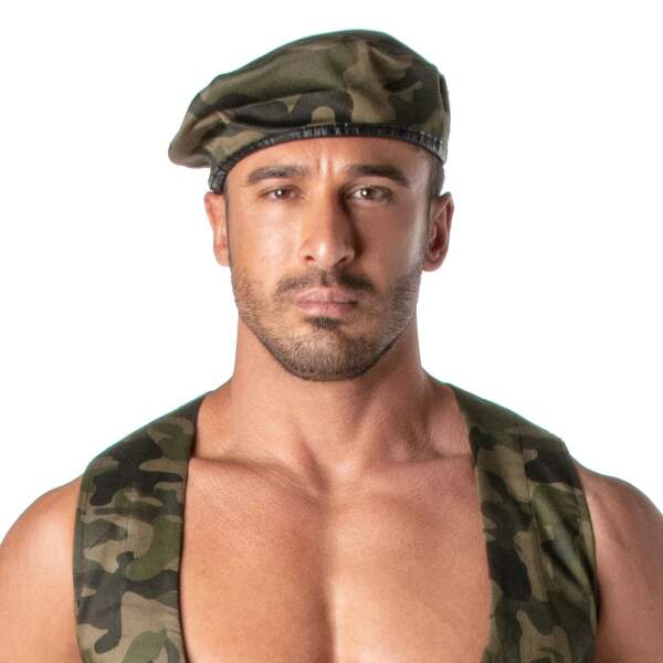 TOF Paris - Baret - Army - Camouflage - 2-zijdig draagbaar - PU-leer - Afbeelding 2