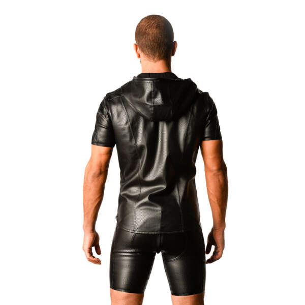 Benno von Stein - Shirt Mystero - Hoody - Geperforeerd PU-leer - Zwart - Afbeelding 3