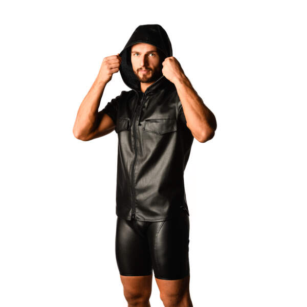 Benno von Stein - Shirt Mystero - Hoody - Geperforeerd PU-leer - Zwart - Afbeelding 2