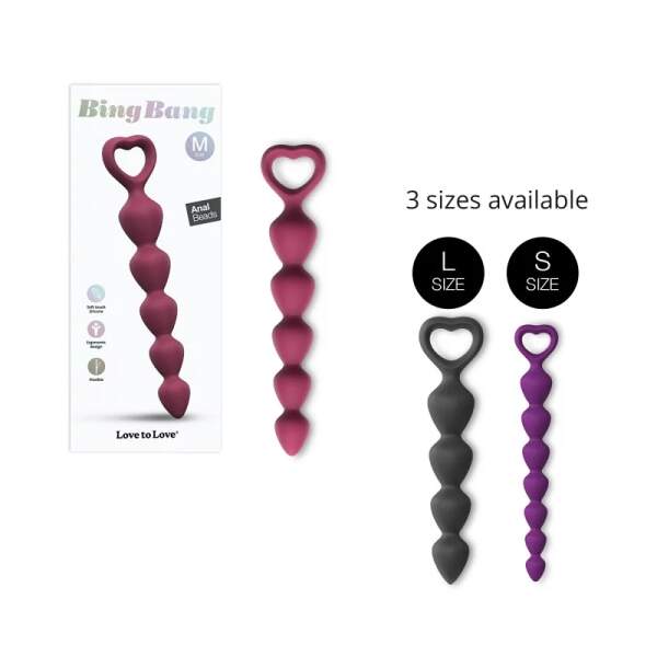 Love to Love - Bing Bang - Anal Beads - Maat M - Siliconen - Rood - Afbeelding 4