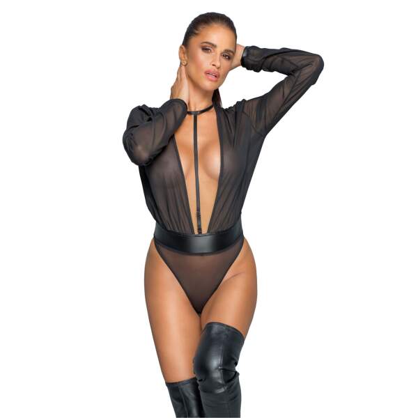 Noir Handmade - Body - Lange Mouw - Choker - Gaas - Afbeelding 4