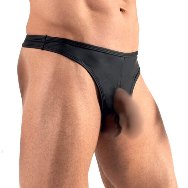 Svenjoyment Underwear - String - Showmaster - Mat Wetlook - Zwart - Afbeelding 2