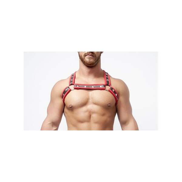 Harnas Rood/Wit Neopreen - Mr. B
