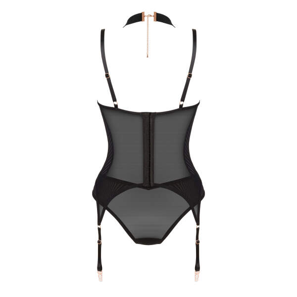 Obsessive - Brasica - Bustier - Jarretelles - Lycra - Zwart - Afbeelding 5