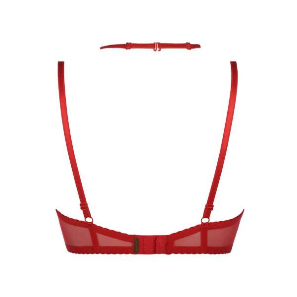 Axami - Provocative - Halve Cup BH - Choker - Kant - Rood - Afbeelding 5