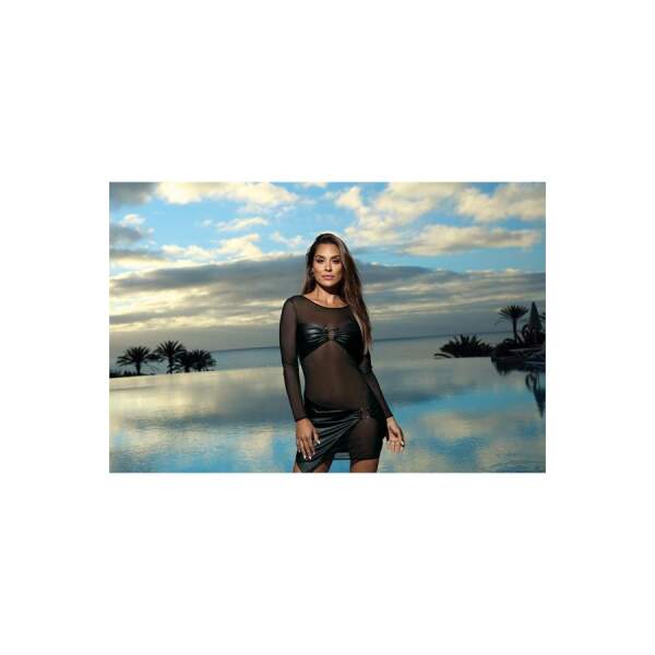 Axami - Jurk Ceres - Wetlook - Gaas - Zwart - Afbeelding 3