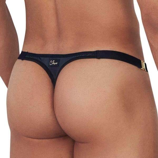 Clever Moda - Misty Stripper String - Gouden Gesp - Wetlook - Zwart - Afbeelding 2