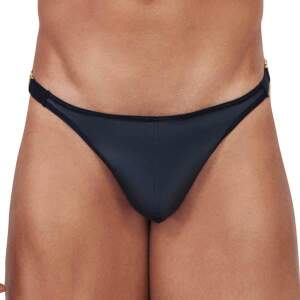 Clever Moda - Misty Stripper String - Gouden Gesp - Wetlook - Zwart