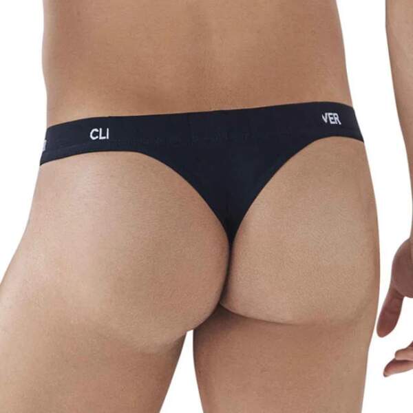 Clever Moda - Venture Thong - Mannenstring - Brede Band - Zwart Maat S - Afbeelding 2