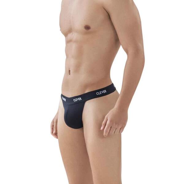 Clever Moda - Venture Thong - Mannenstring - Brede Band - Zwart Maat S - Afbeelding 3