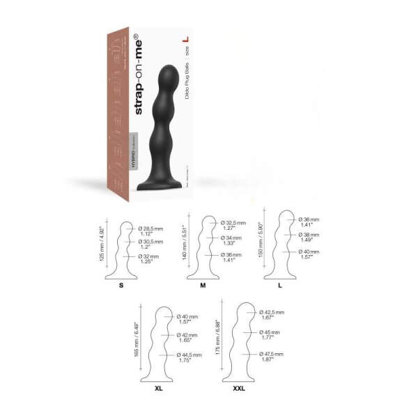 Strap-On-Me - Dildo Plug Balls - Siliconen - Zwart - Afbeelding 4