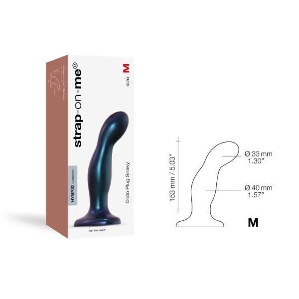 Strap-On-Me - Snaky Dildo - Plug - Siliconen - Blauw Metallic - Afbeelding 5