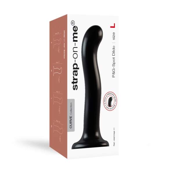Strap-On-Me - P&G Spot Dildo - Prostaat - G-Spot - Siliconen - Zwart - Afbeelding 5