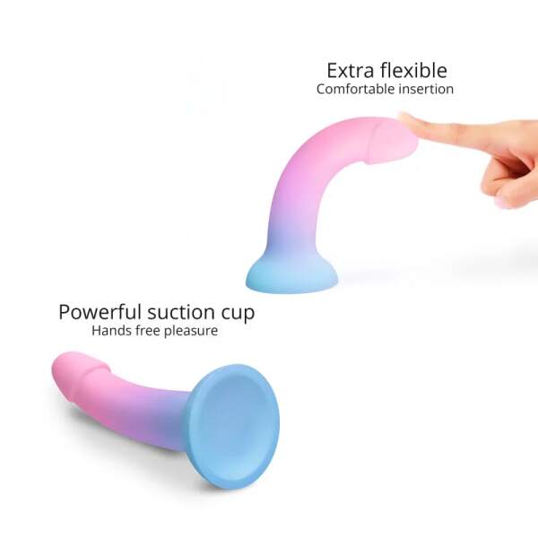 Love to Love - Dildo Utopia - Flexibel - Siliconen - Fluoriserend - Roze - Afbeelding 2