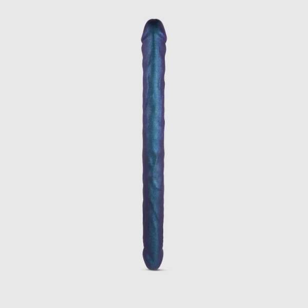 Strap-on-me - Dubbele Dildo - Dong - Metalic - Blauw - Afbeelding 3