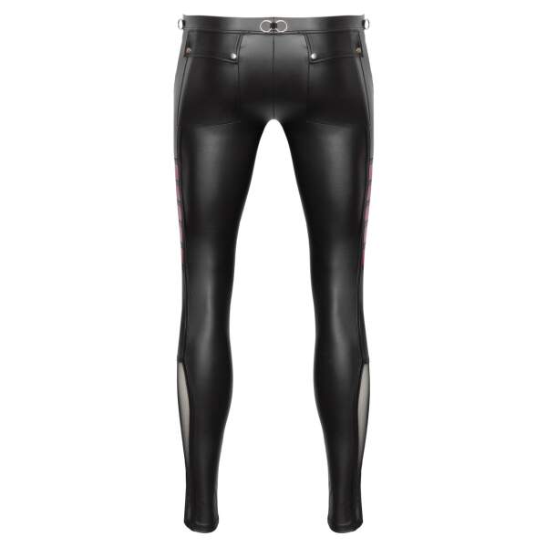 NEK - Broek - Rode Banen - Wetlook - Gaas - Zwart - Afbeelding 6