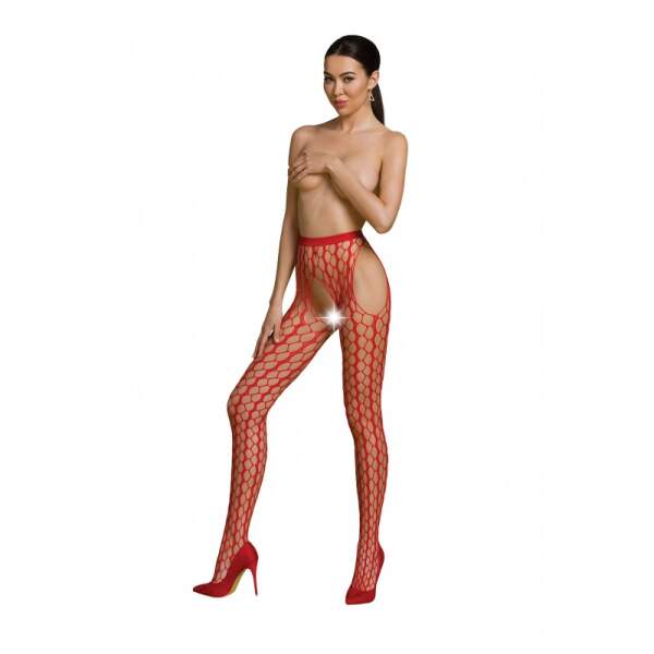 Passion - Eco S007 - Jarretel Panty - Rood