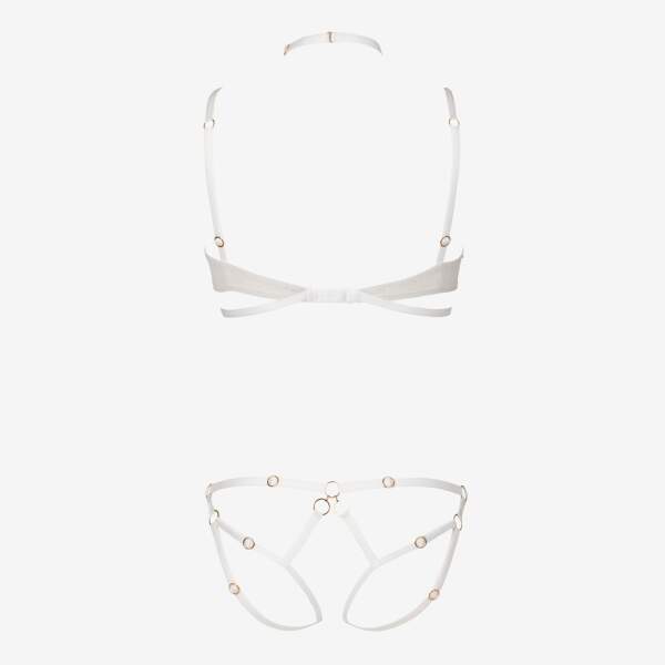 Impudique by Charlotte Catanzaro - Tabatha String - Open Kruis - Verstelbare Straps - Wit - Afbeelding 4