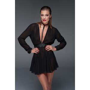 Noir Handmade Chiffon Dress met Choker