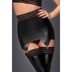 Noir Handmade Wetlook Jarretelles Gordel