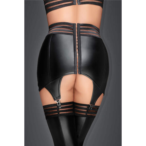 Noir Handmade Wetlook Jarretelles Gordel - Afbeelding 2