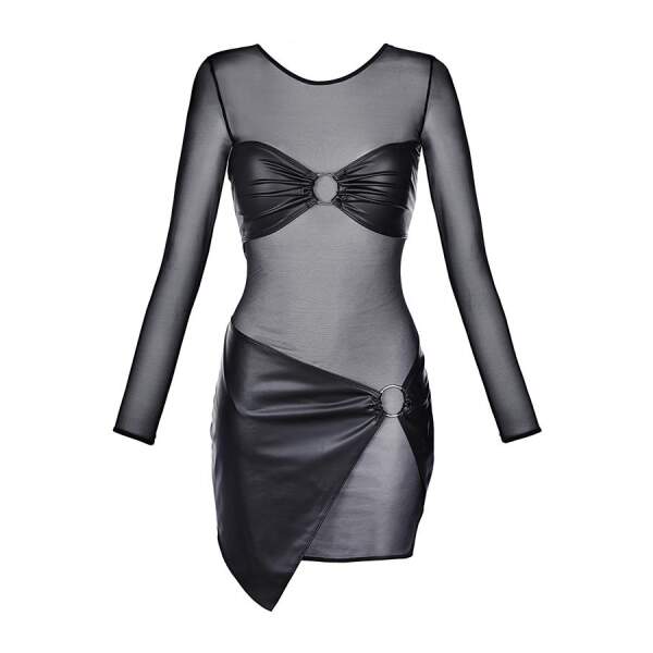 Axami - Jurk Ceres - Wetlook - Gaas - Zwart - Afbeelding 4