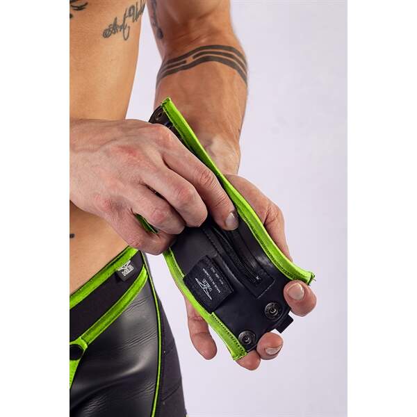 Mr. B - Pols Wallet - Zip - Neopreen - Zwart met Fluo Groen - Afbeelding 3