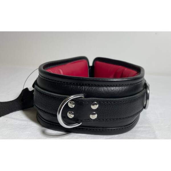 Boeienset - Pols - Enkel  - Collar - Leer - Zwart - Rood - Afbeelding 4